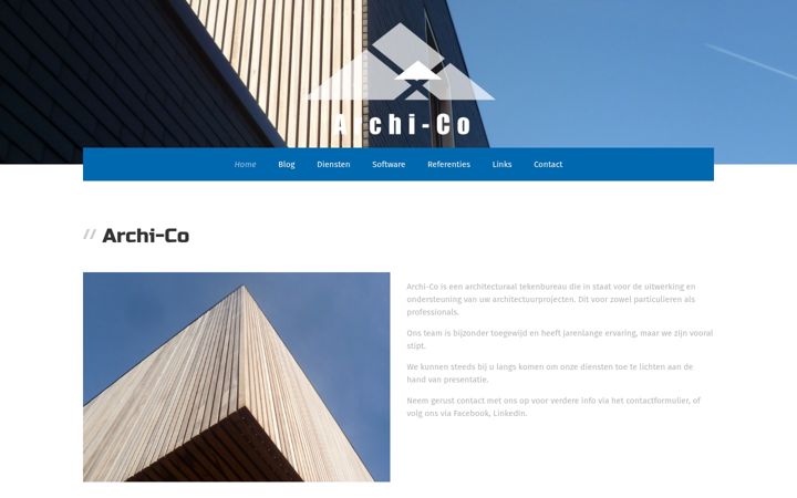 Captură de ecran a archi-co.be
