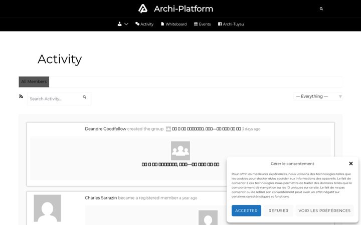 Captură de ecran a archi-platform.be