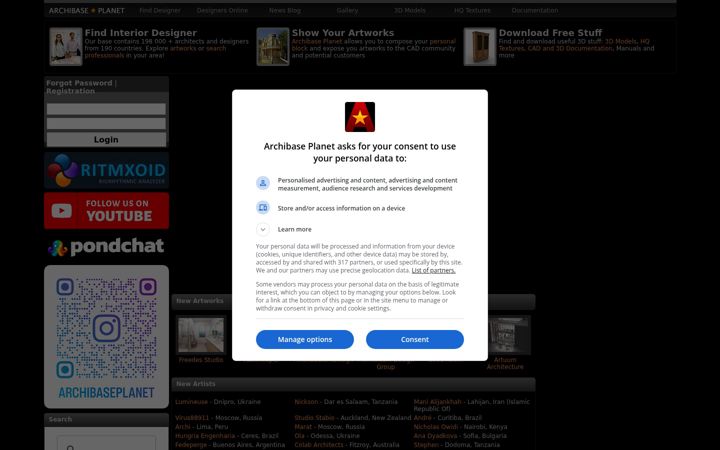 Screenshot of archibase.co