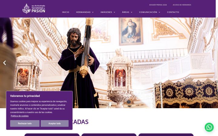 Kuvakaappaus sivustosta archicofradiadelapasion.org
