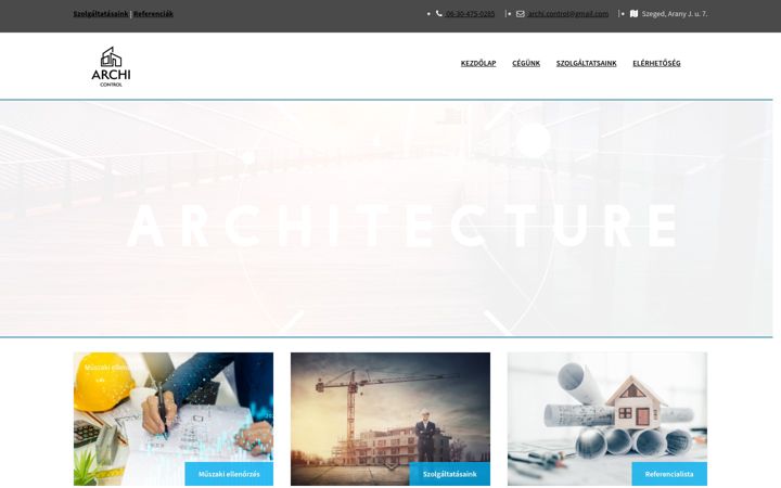 Screenshot of archicontrol.hu