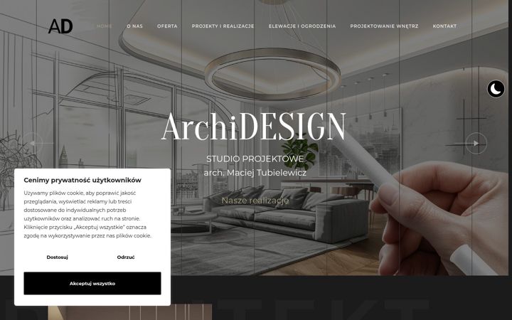 Screenshot stránky archidesign.com.pl