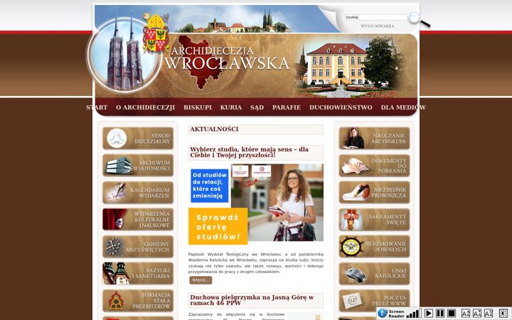 Screenshot of archidiecezja.wroc.pl