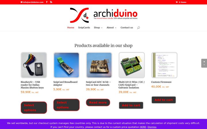 Screenshot of archiduino.com