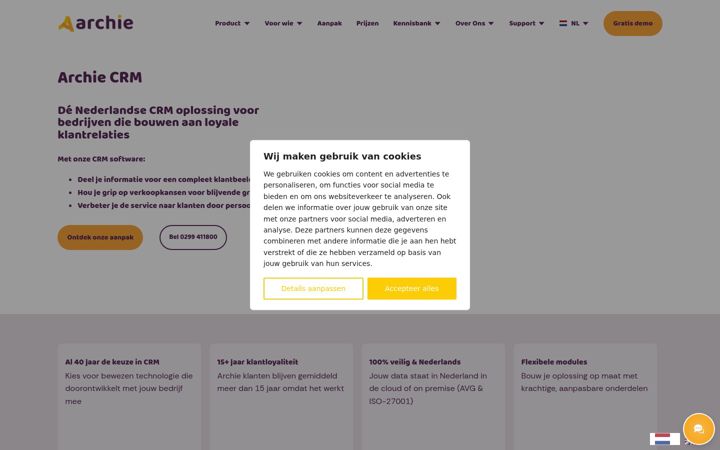 Screenshot of archie.nl