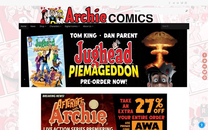 Screenshot von archiecomics.com