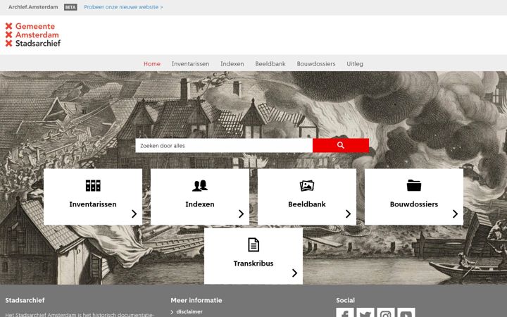 Screenshot of archief.amsterdam