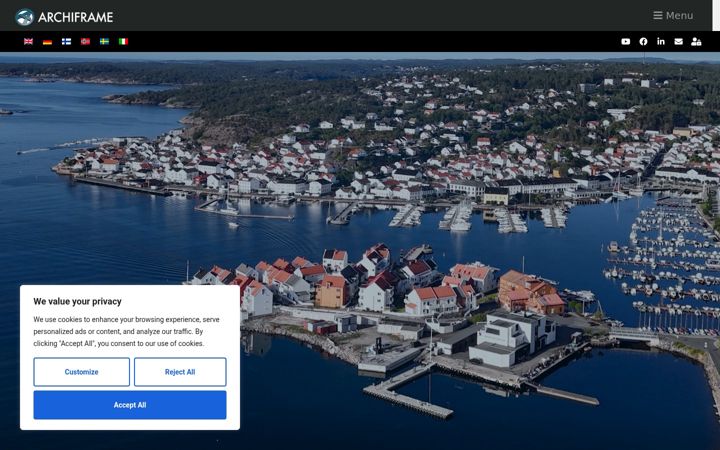 Ekraanipilt saidist archiframe.fi