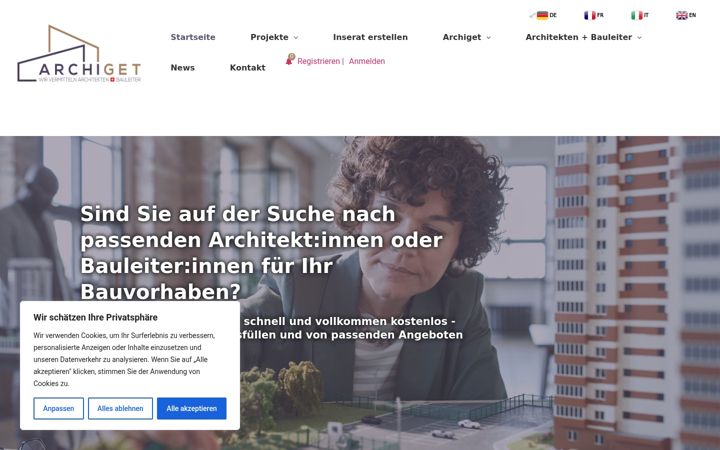 Screenshot of archiget.ch