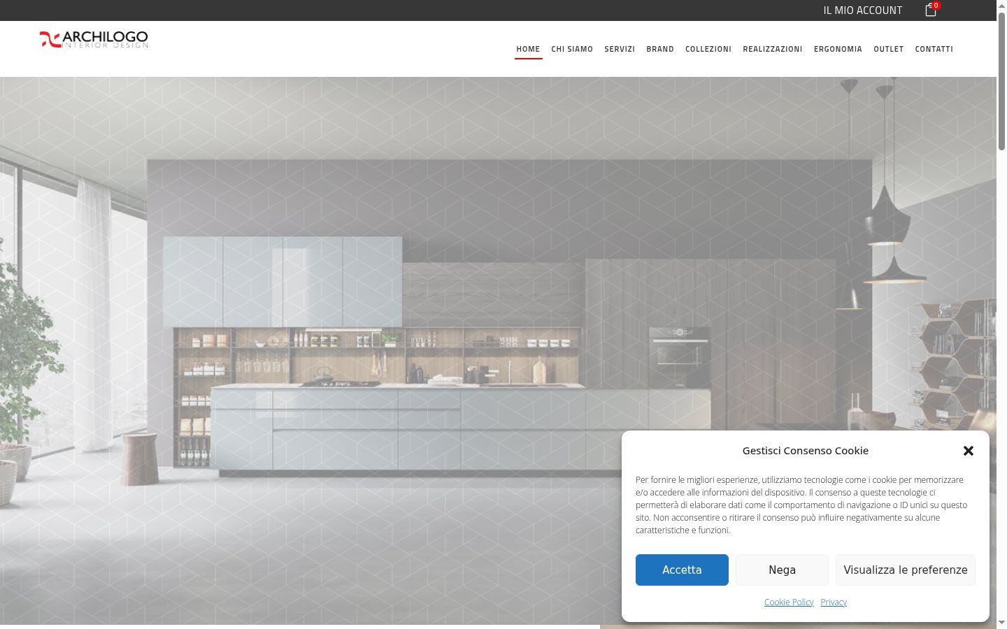 Screenshot del banner di consenso mostrato prima di qualsiasi interazione