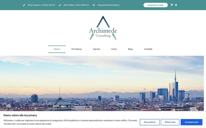 Captură de ecran a archimedeconsulting.it