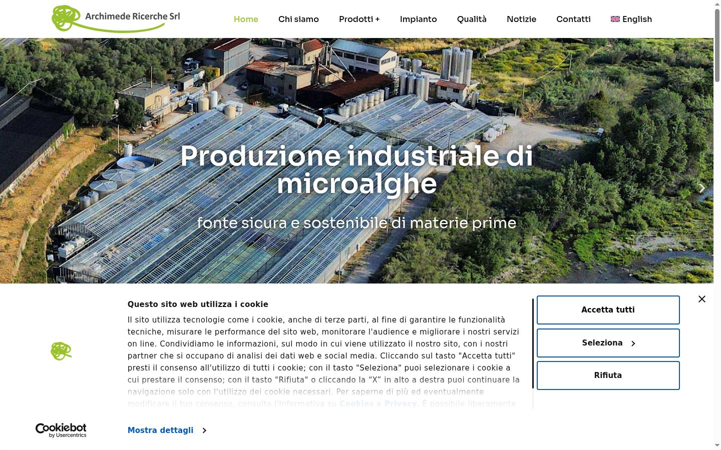 Screenshot del banner di consenso mostrato prima di qualsiasi interazione
