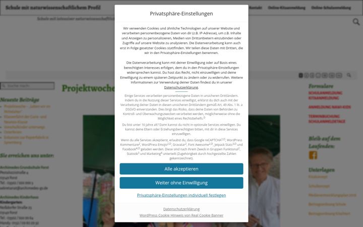 Captură de ecran a archimedes-gs.de