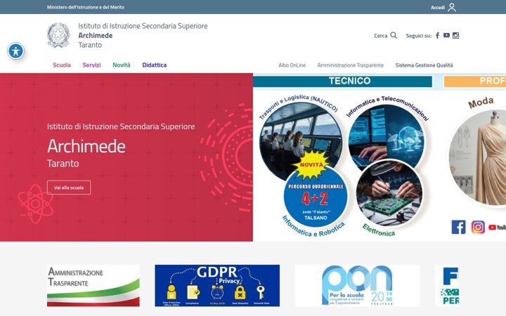 Screenshot of archimedetaranto.edu.it