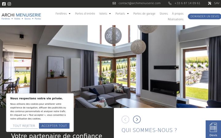 Screenshot ta' archimenuiserie.com