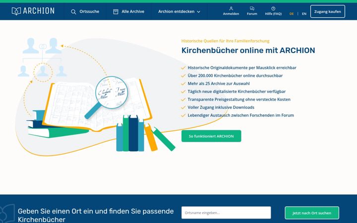 Screenshot of archion.de