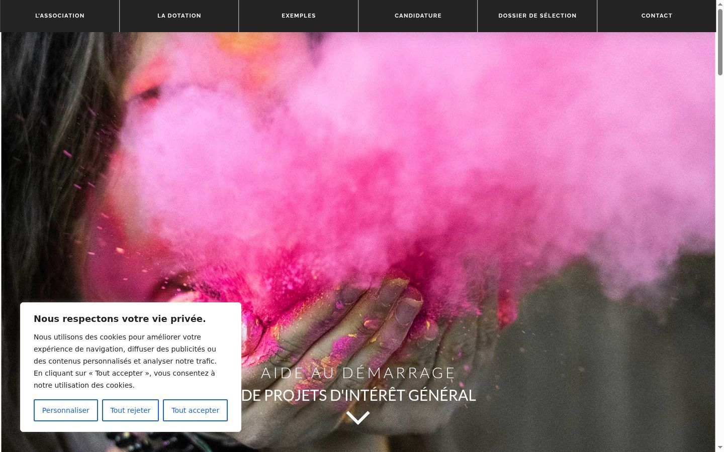 Screenshot of the consent banner shown before any interaction