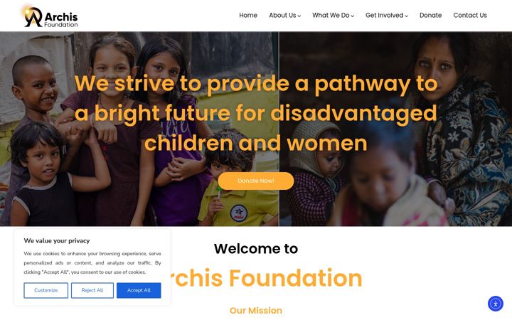 Screenshot of archisfoundation.org
