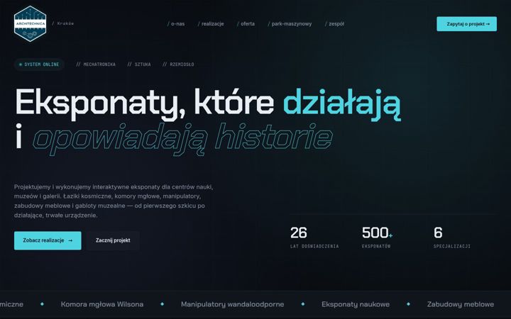 Screenshot of architechnica.pl