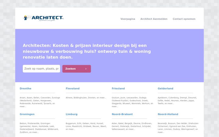 Ekrānuzņēmums no architect-overzicht.nl