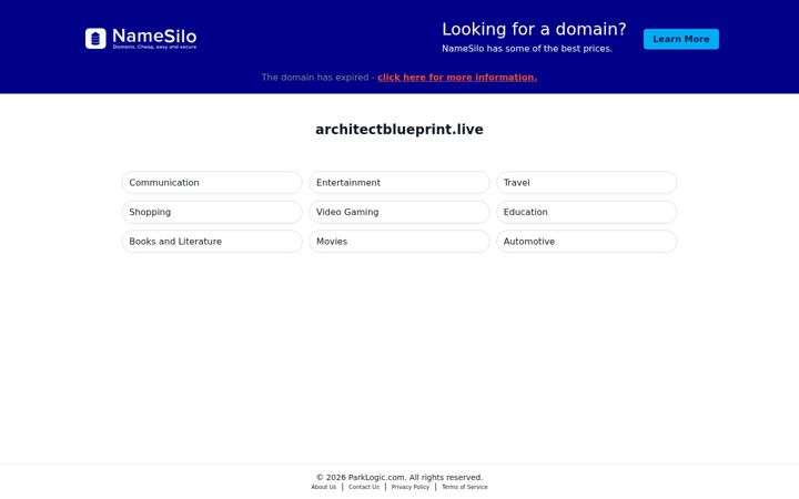 Ekrānuzņēmums no architectblueprint.live