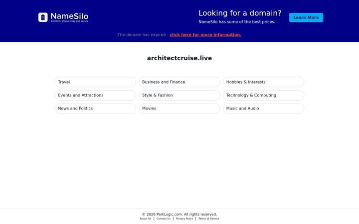 Screenshot of architectcruise.live