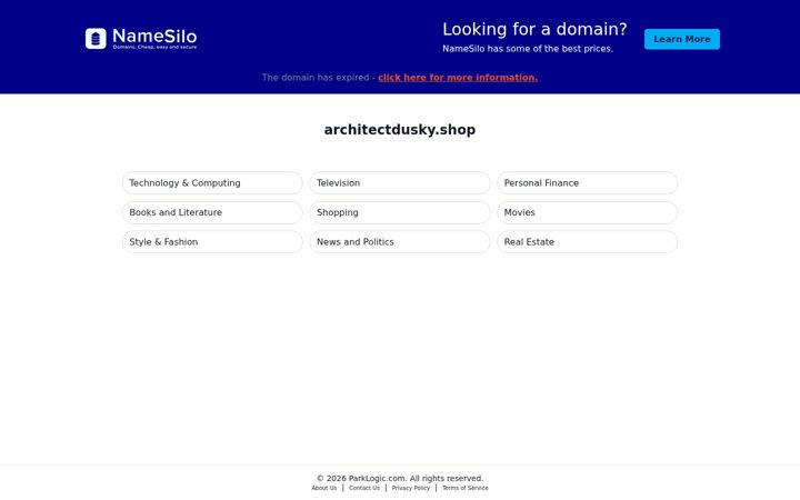 Snimka zaslona za architectdusky.shop
