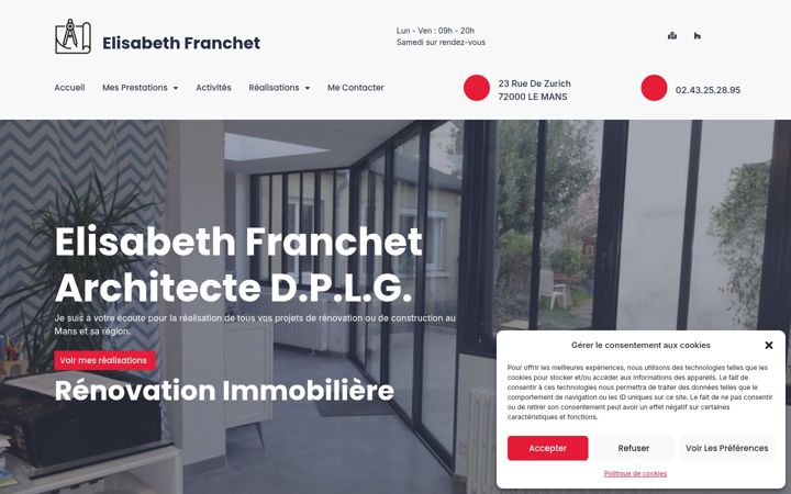Screenshot of architecte-lemans-franchet.com