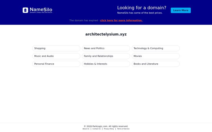 Screenshot of architectelysium.xyz