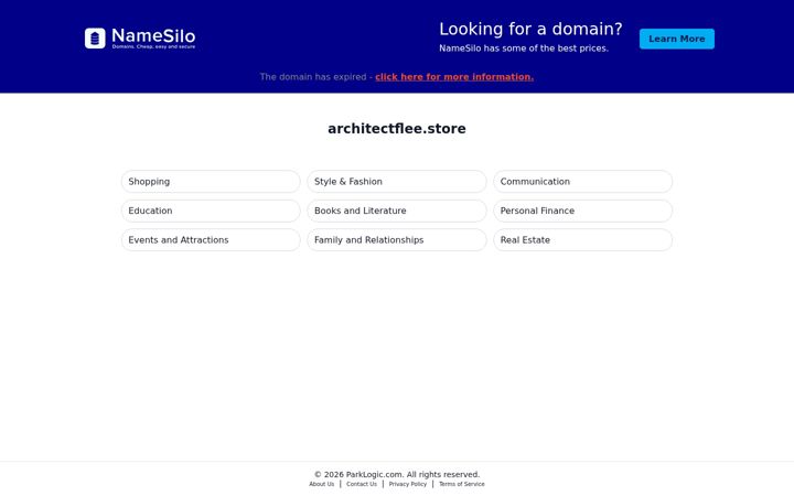 Ekrānuzņēmums no architectflee.store