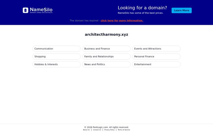 Screenshot of architectharmony.xyz