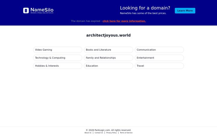 Screenshot of architectjoyous.world