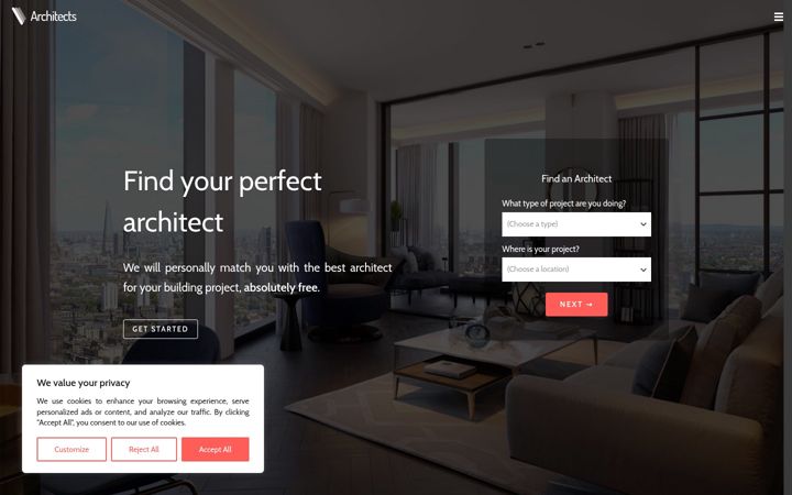 Screenshot of architects.net