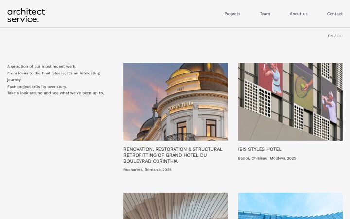Ekraanipilt saidist architectservice.ro