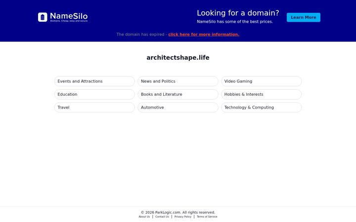 Screenshot of architectshape.life