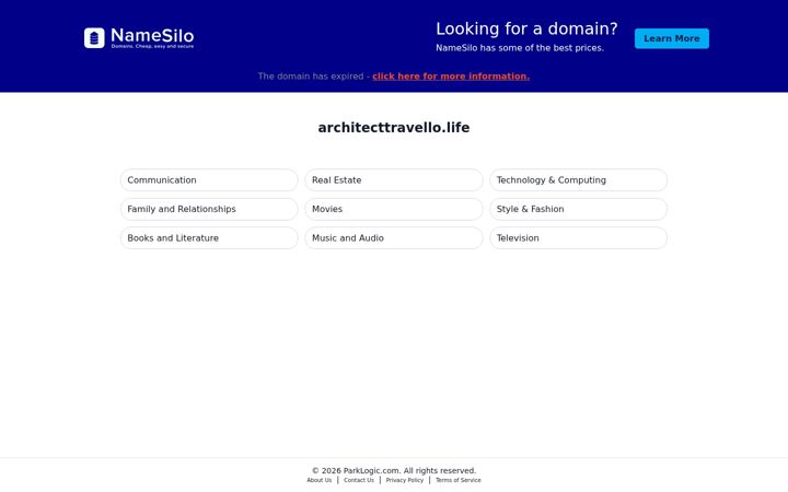 Screenshot of architecttravello.life