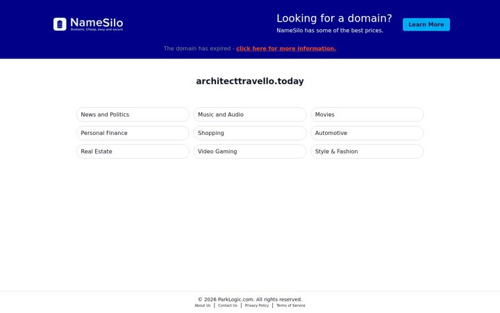 Screenshot of architecttravello.today