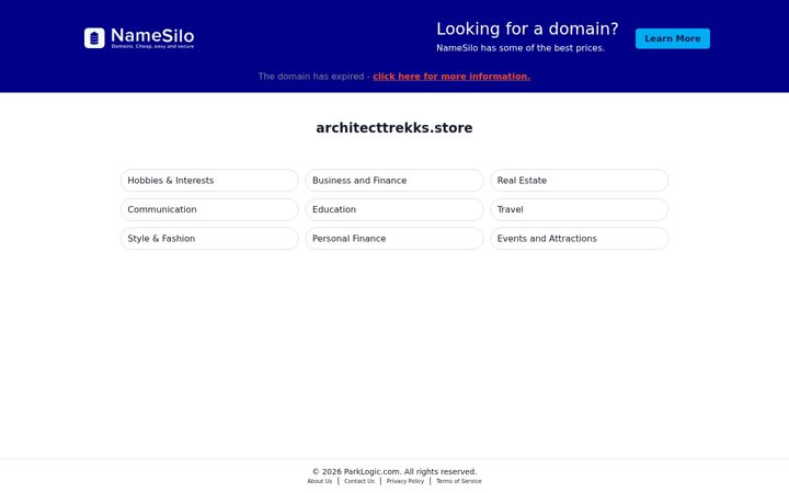 Screenshot of architecttrekks.store
