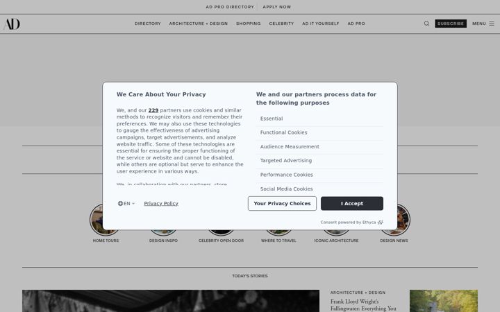 Screenshot van architecturaldigest.com