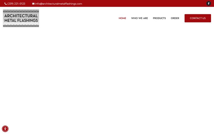 Screenshot of architecturalmetalflashings.com