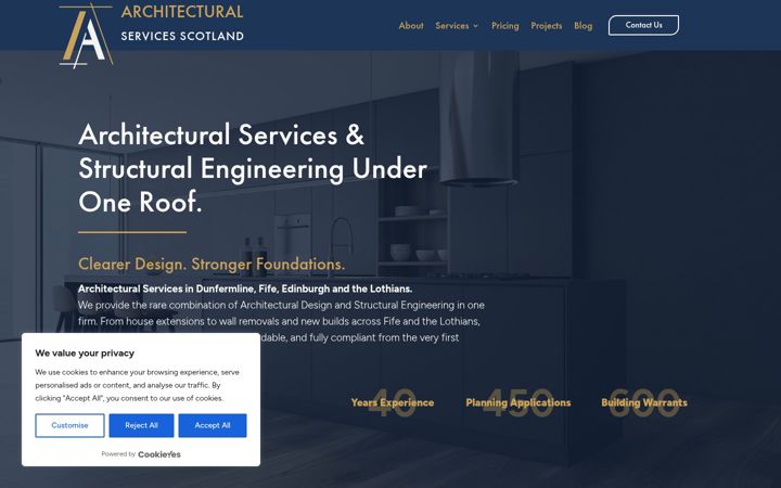 Zrzut ekranu architecturalservicesscotland.com