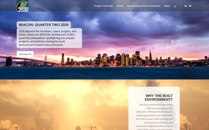 Screenshot του architecture2030.org