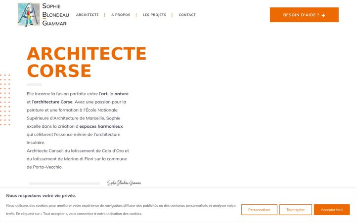 Ekrano kopija architecturecorse.com