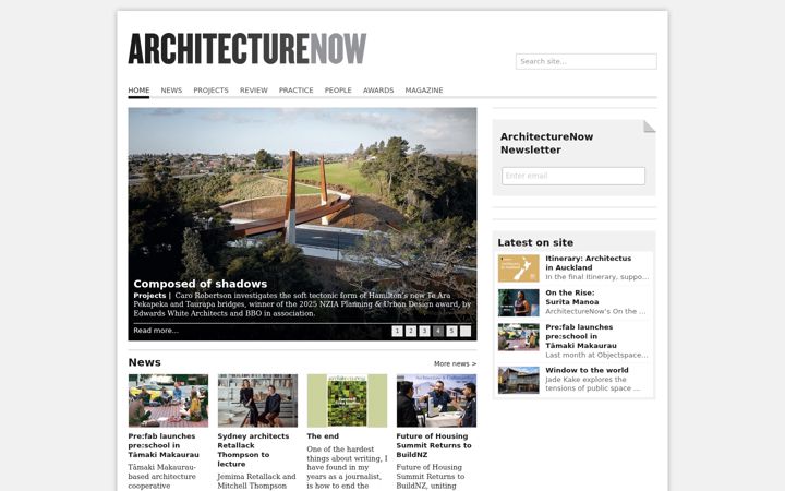 Screenshot of architecturenow.co.nz