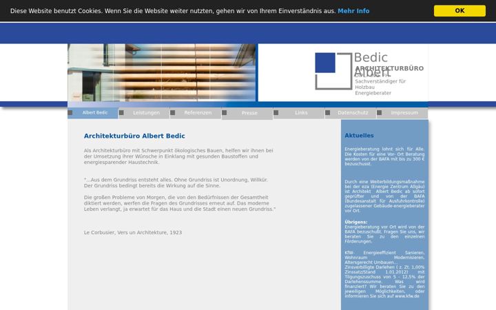 Screenshot of architekt-bedic.de