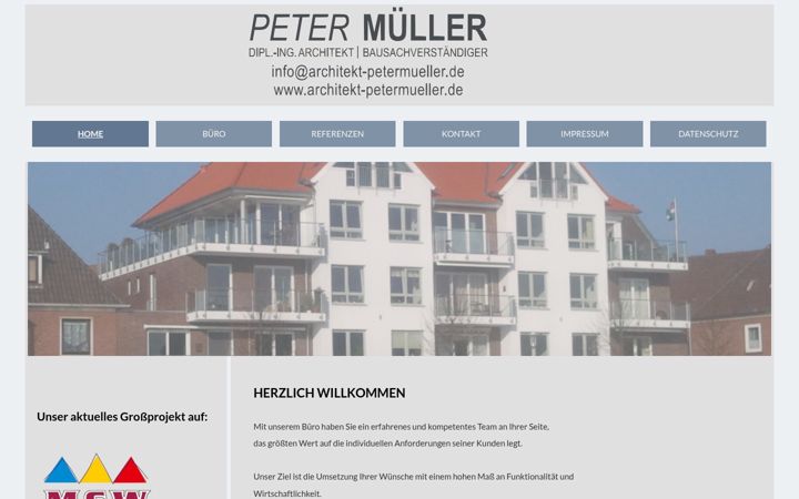 Skjámynd af architekt-petermueller.de