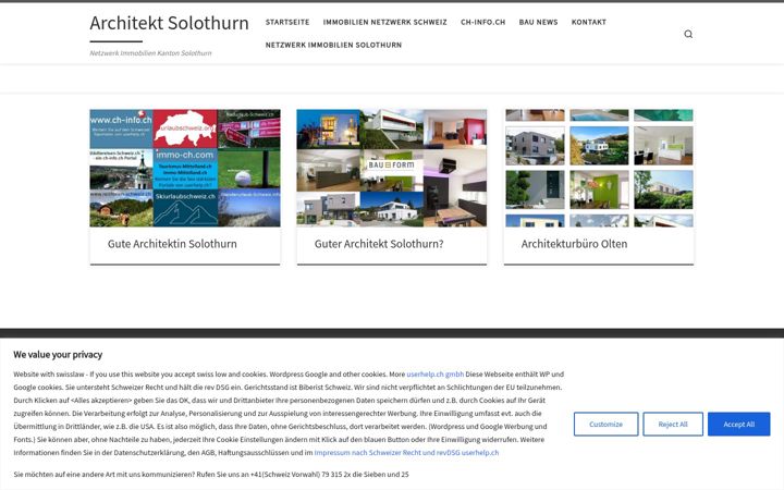 Screenshot of architekt-solothurn.com