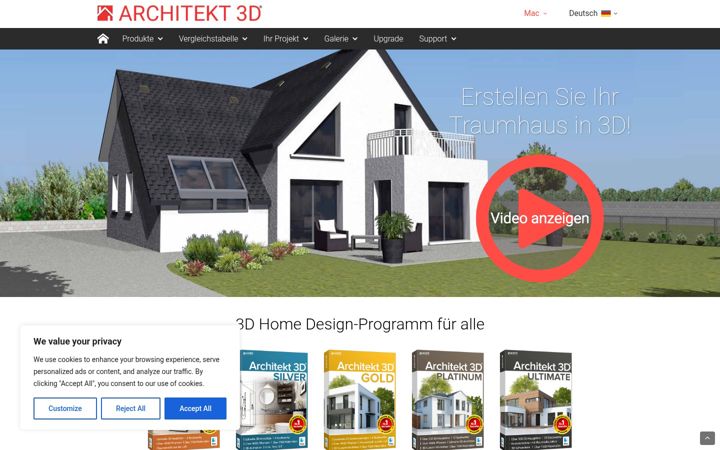 Képernyőkép: architekt3d.de