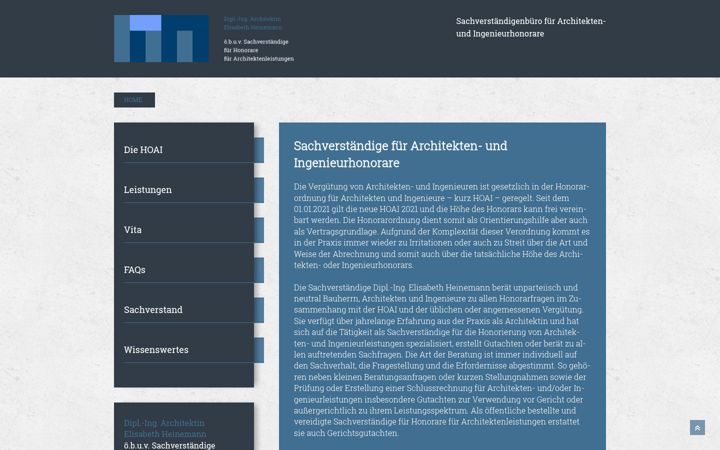 Ekrano kopija architektenhonorar-hoai.de