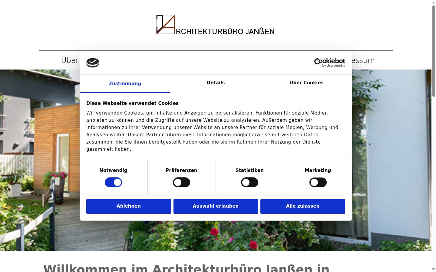 Screenshot del banner di consenso mostrato prima di qualsiasi interazione